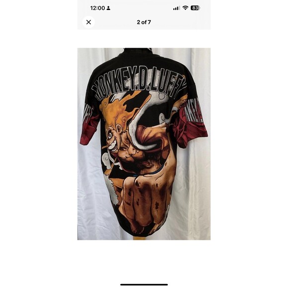 Monkey D Luffy T-Shirt Men’s Size Lg All Over Anime Pirate Graphic Tee *****READ - Picture 2 of 7